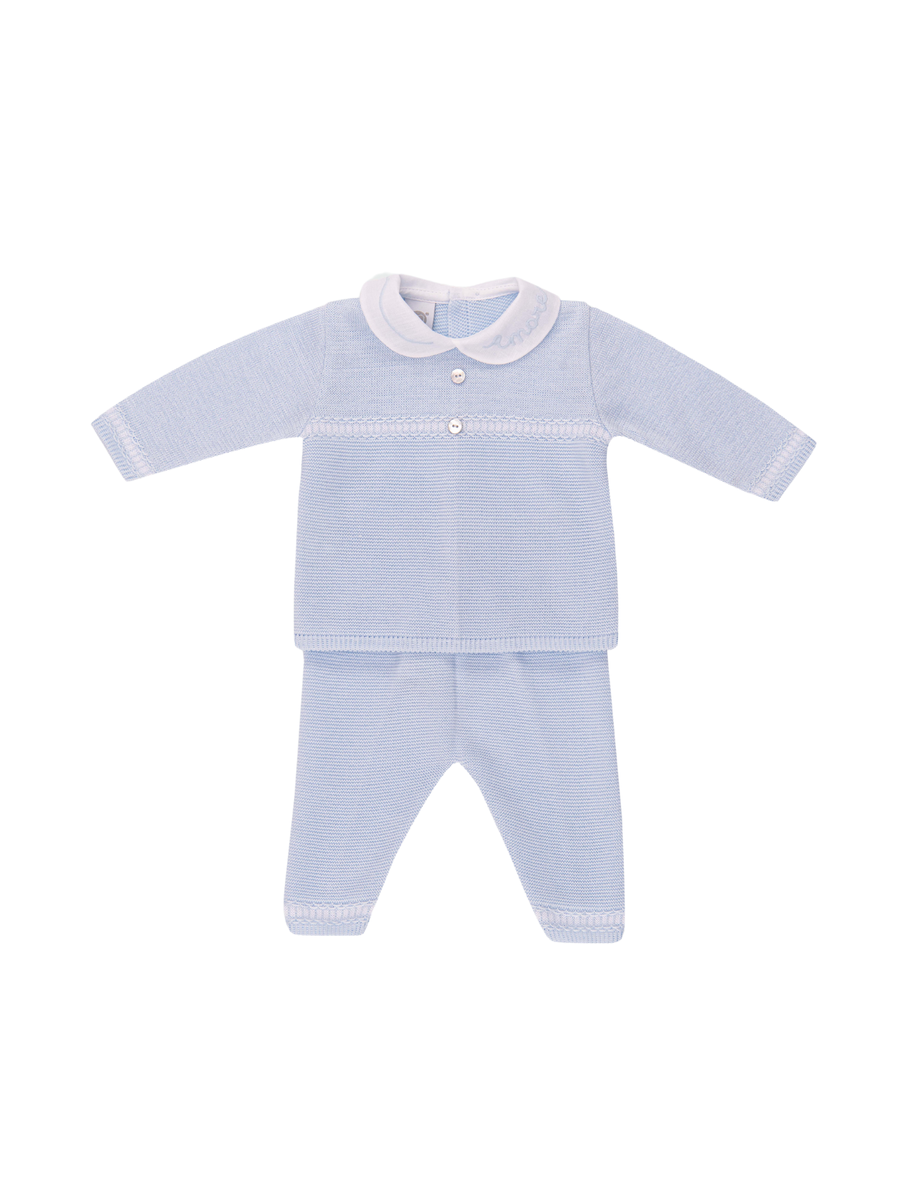 Completo Marlù azzurro con dettagli ricamati EB5050 C401 Marlù 