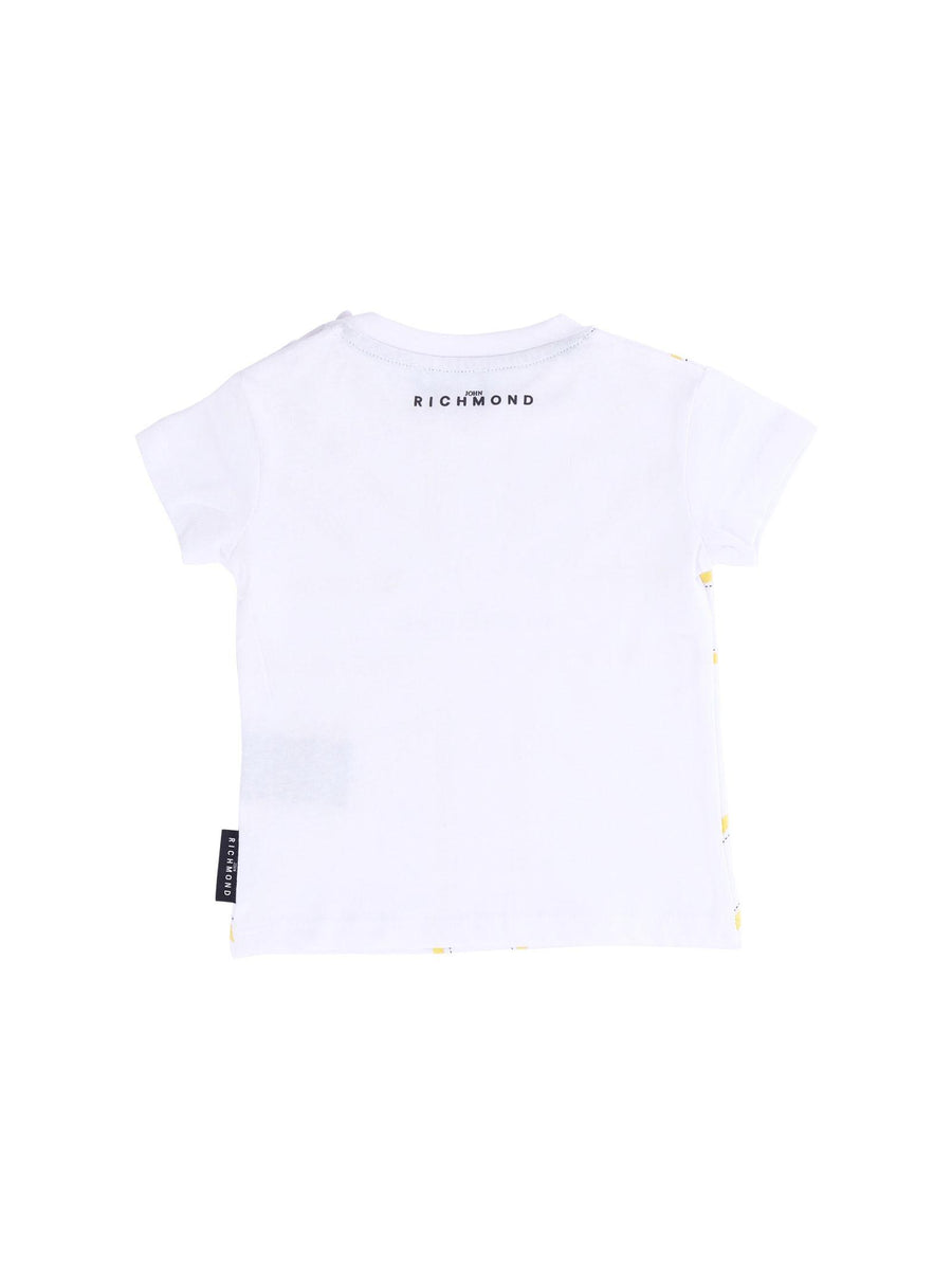 T-Shirt John Richmond bianca con profili gialli RIP25077TS WHITE John Richmond 