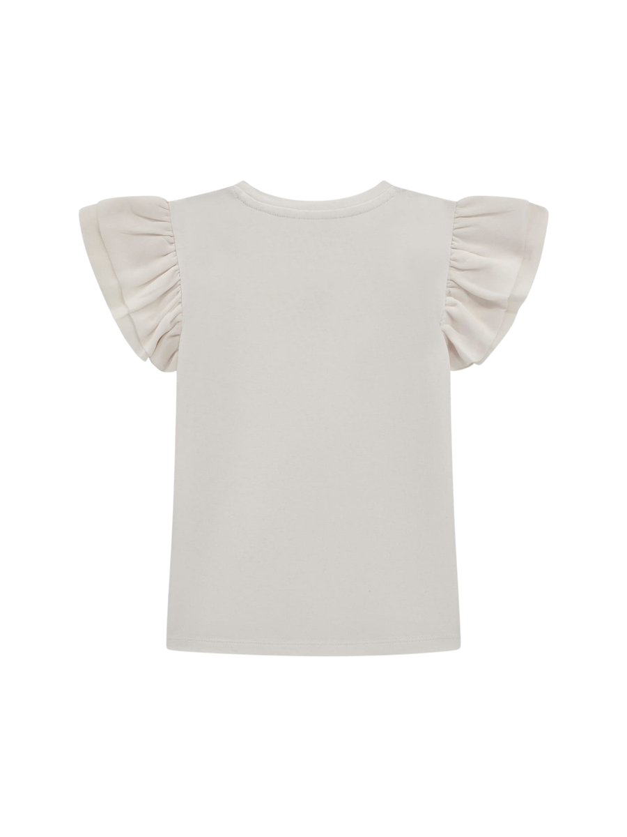 T-Shirt Guess bianca con volant sulle maniche K5RI22K6YW4 G011 Guess 