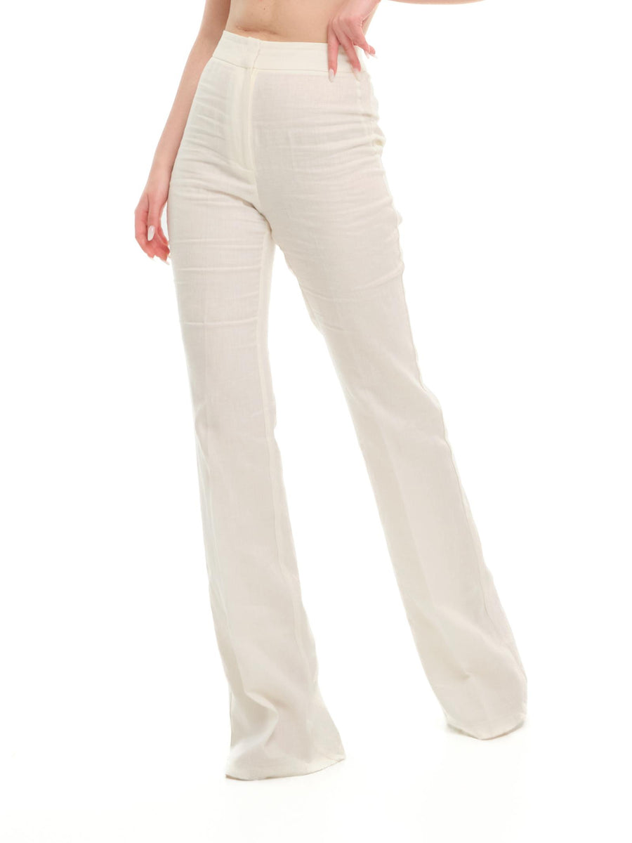 Pantalone "linen flaire" Silence Limited bianco latte PA281 MILK Silence Limited 