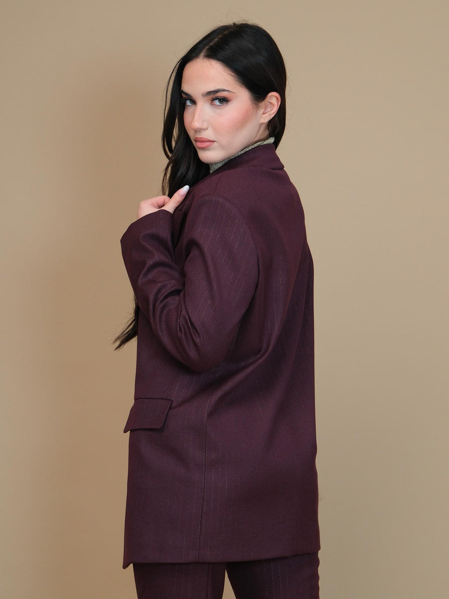 Giacca Imperial melanzana gessata con filo lurex JAS3IQZ MELANZANA Imperial 