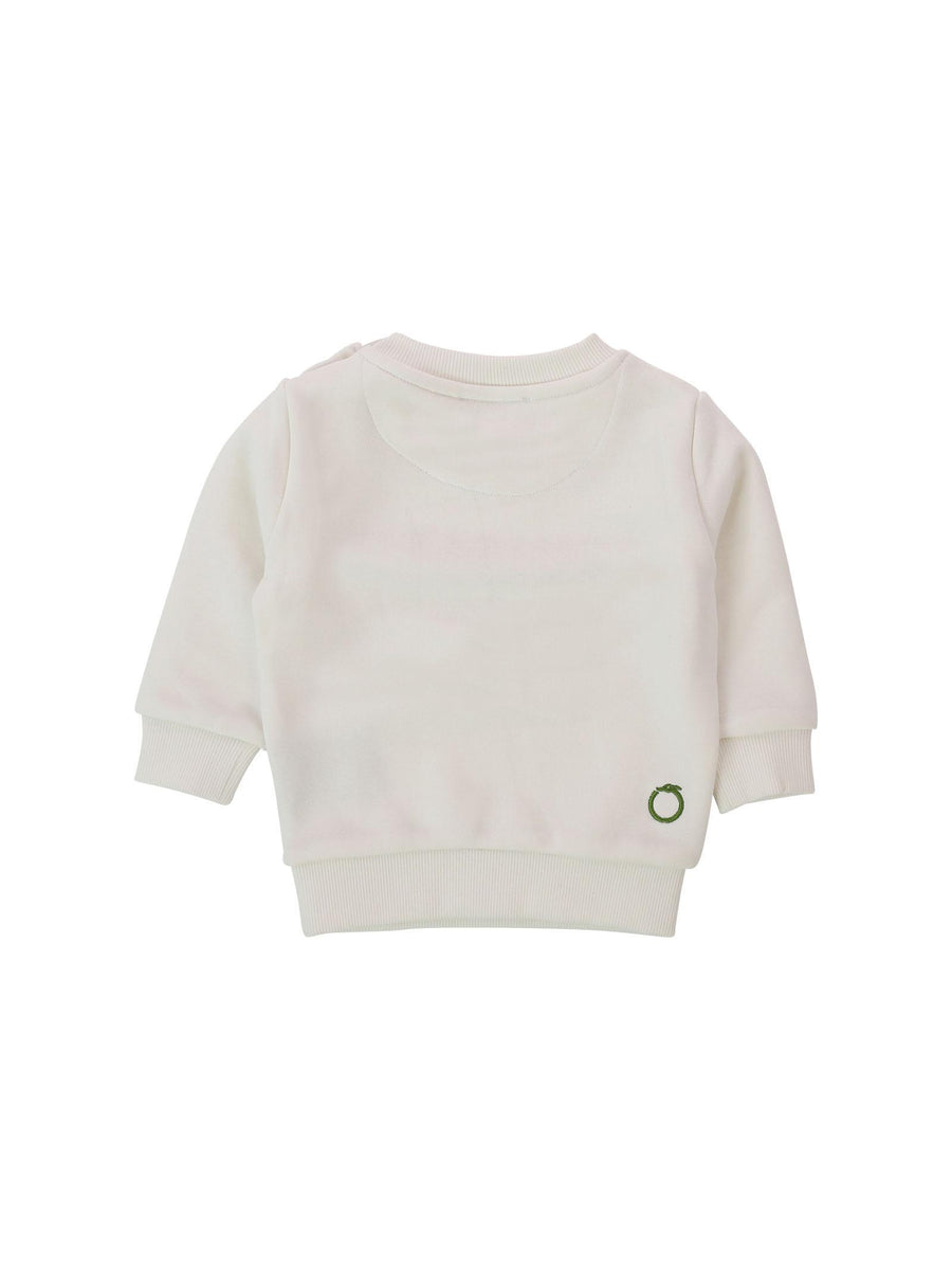 Felpa avorio con ricamo multicolor TIA23135FE MILK Trussardi 