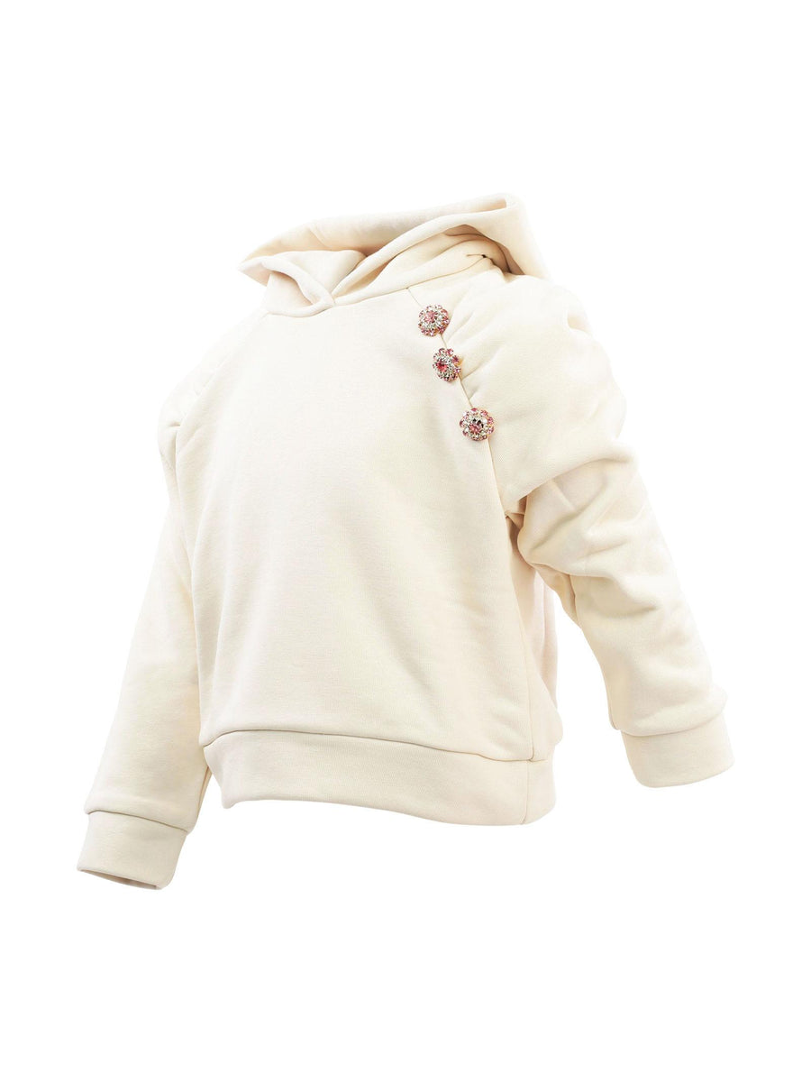 Felpa oversize avorio con charm LM14040G42 3118 Dixie Kids 