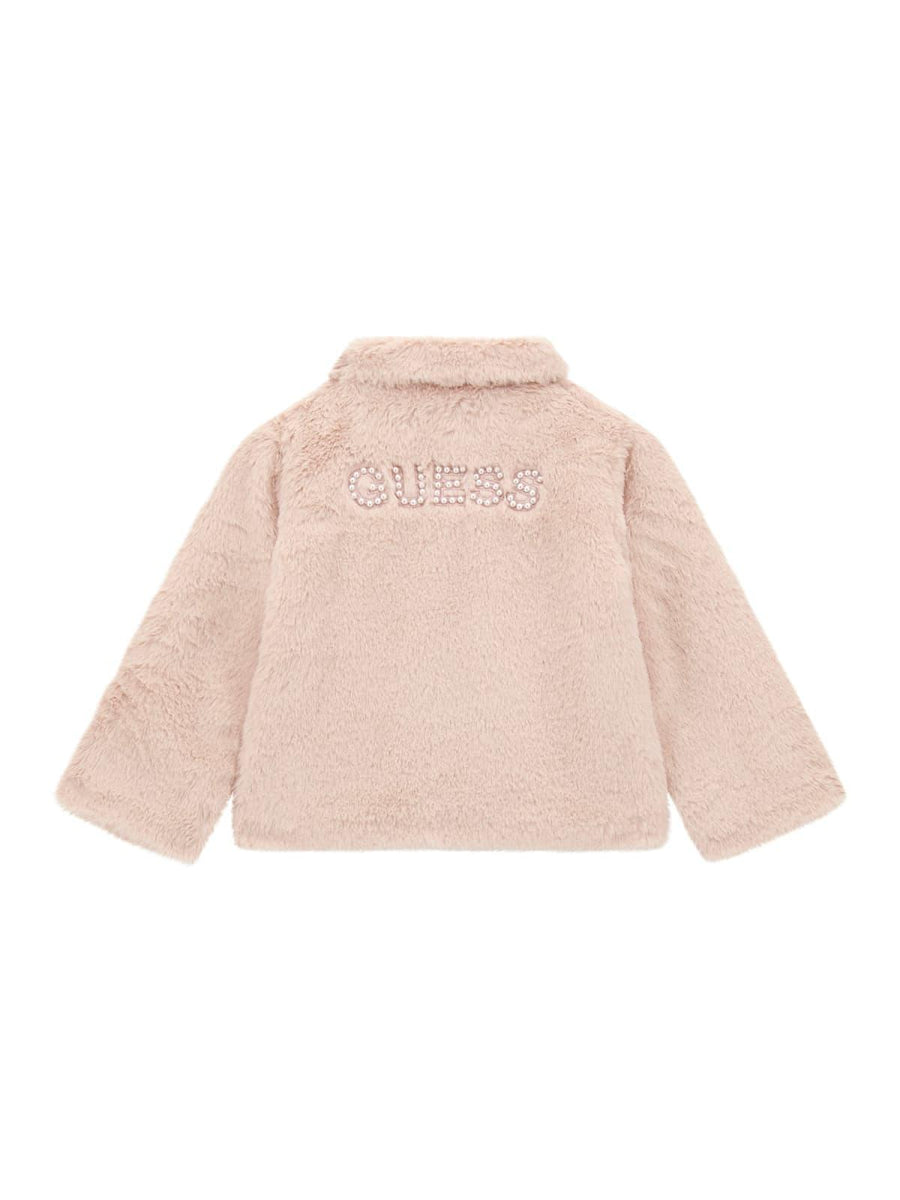 Giubbino Guess peluche rosa chiaro con tasche frontali K4BL06WCFX0 G66B Guess 