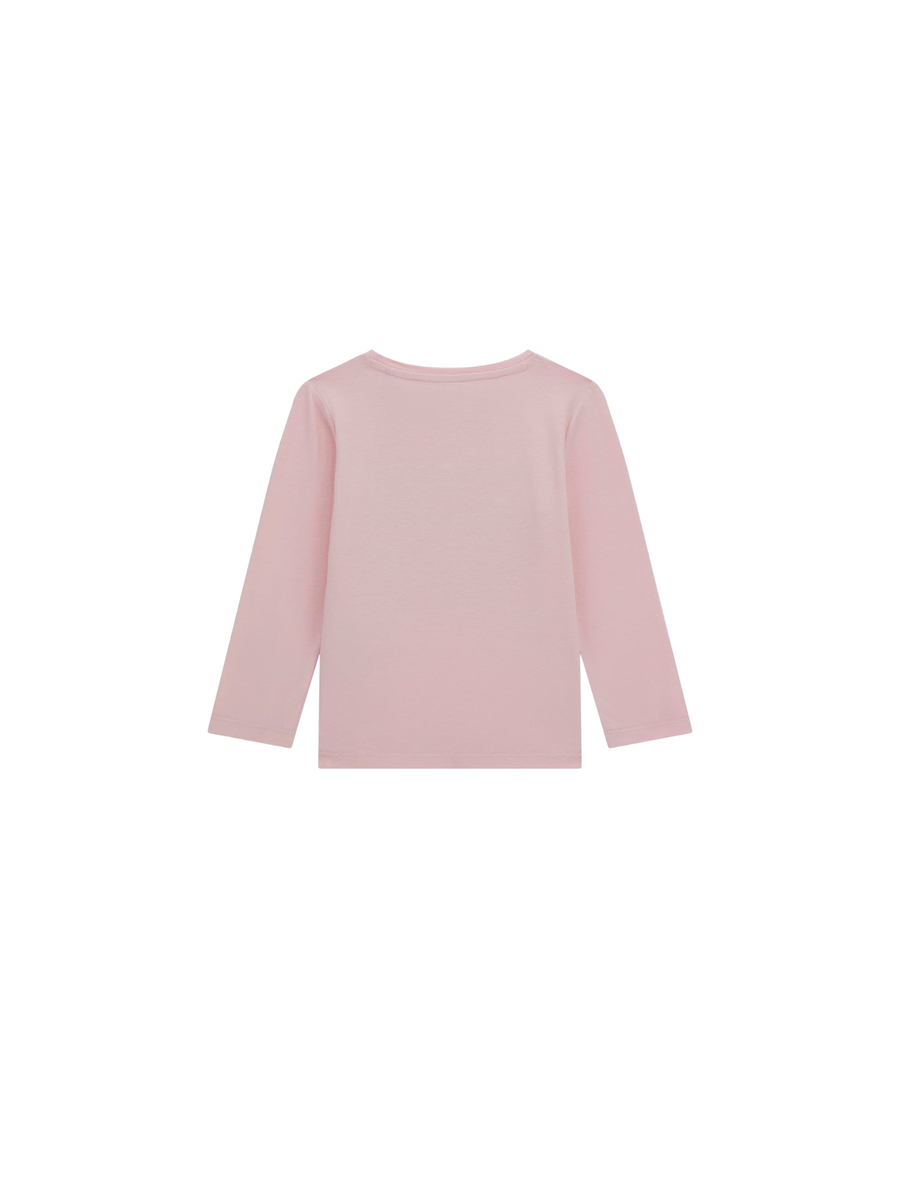 T-Shirt a maniche lunghe Guess rosa con logo colorato e scritte playful K5YI07K6YW4 G65U Guess 