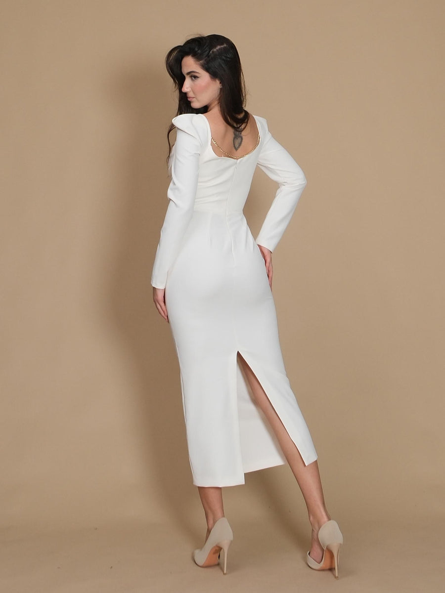 Chain Dress Silence Limited longuette latte AB451 MILK Silence Limited 