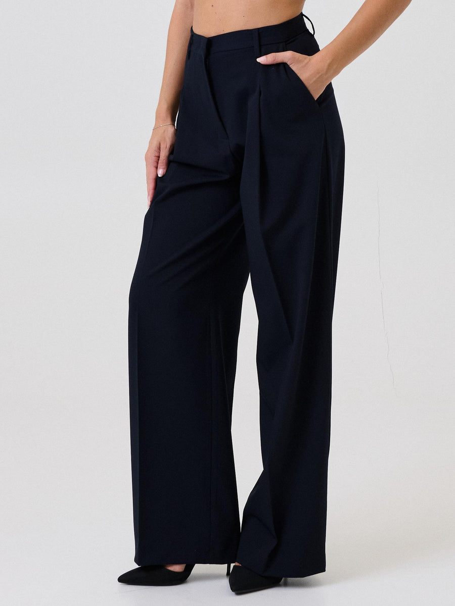 Pantalone a zampa Silence Limited blu navy con pinces frontali SD2055 NAVY Silence Limited 