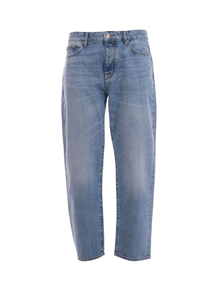 Jeans carrot Armani Exchange azzurro in denim cotone stone washed XM000072AF13087 MB001 Armani Exchange 