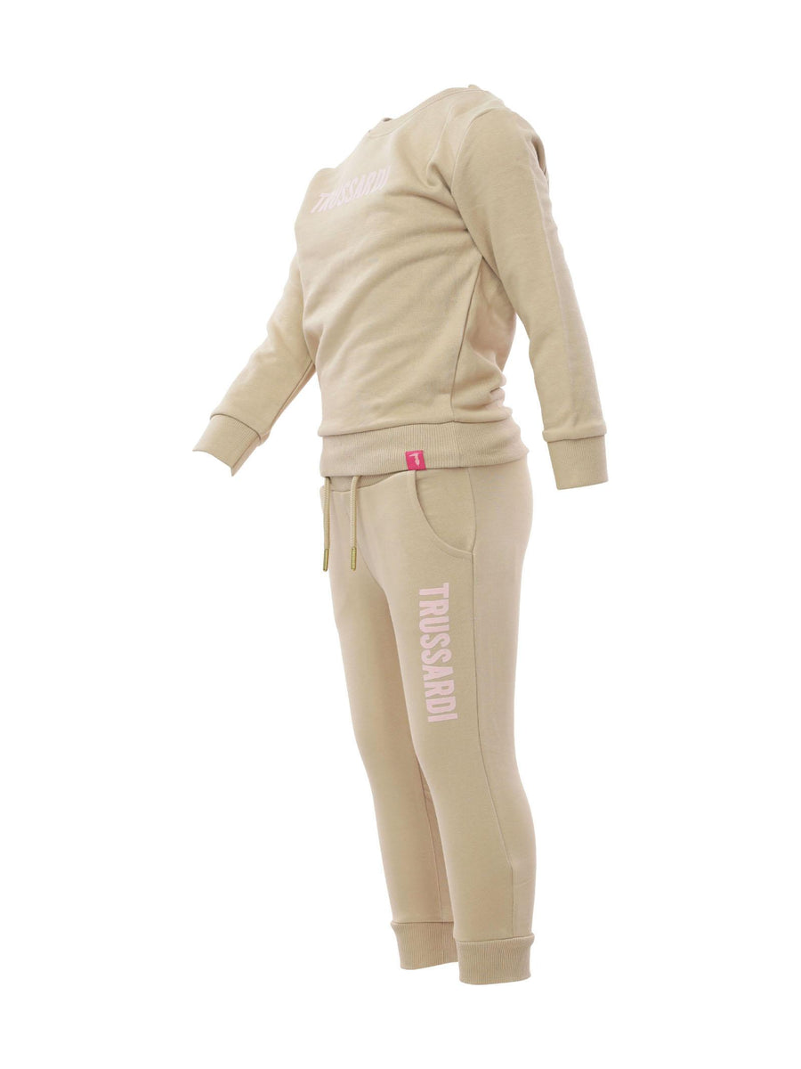 Tuta completa beige e scritta in velluto rosa TGA22035CF BEI Trussardi 