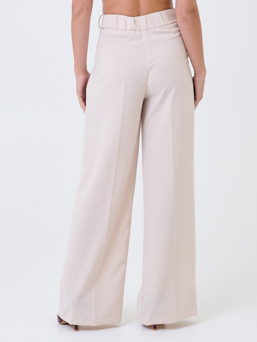 Pantalone a vita alta Haveone burro con pinces PGEP067 BURRO Haveone 