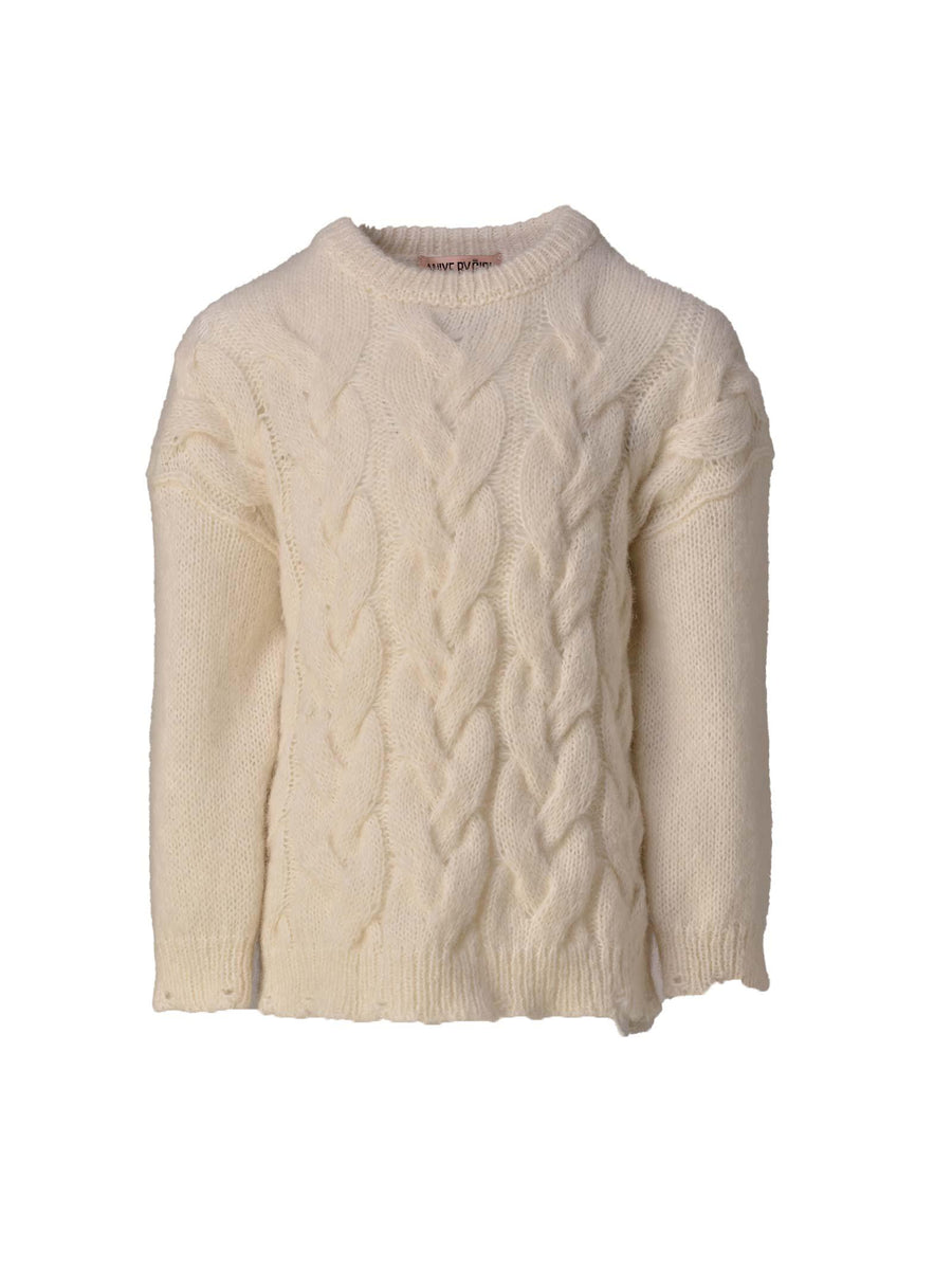 Maglioncino crema intrecciato 111105 00092 Aniye By 