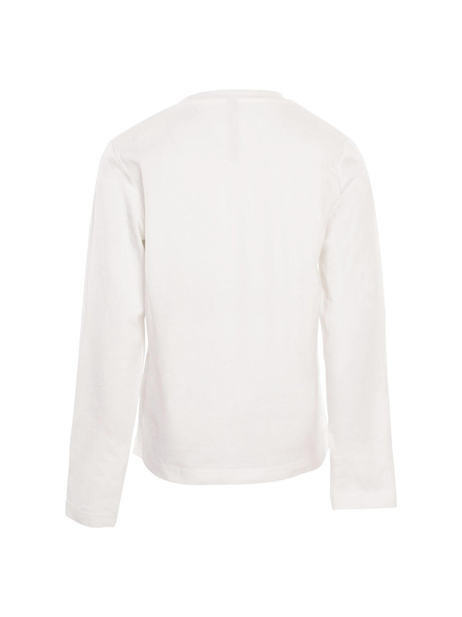 T-Shirt Manila Grace bianca con logo lettering argento MFJF24T054 LATTE Manila Grace 