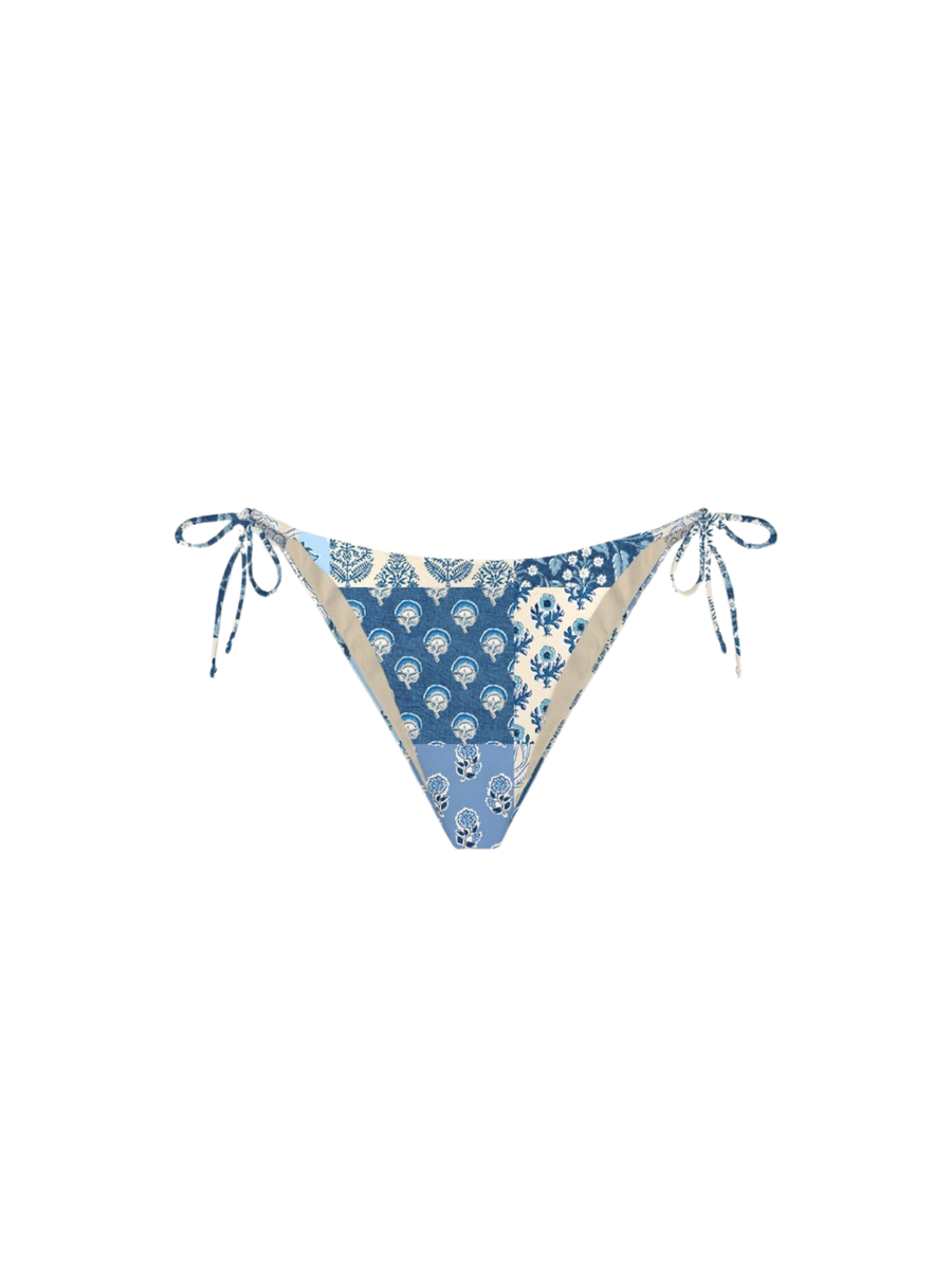 Slip bikini Saint Barth azzurro stampa paisley con lacci laterali MRL0001 01021H MC2 SAINT BARTH 