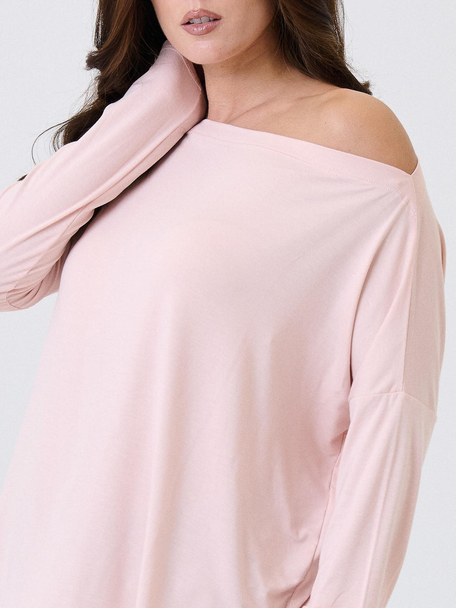 Maglia a maniche lunghe Kontatto rosa con scollo a barca MR5003C ROSA kontatto 