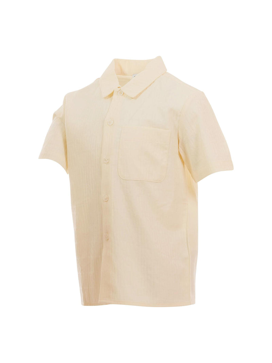 Camicia Moschino avorio con logo all over in rilievo HUC01G 86200 Moschino 