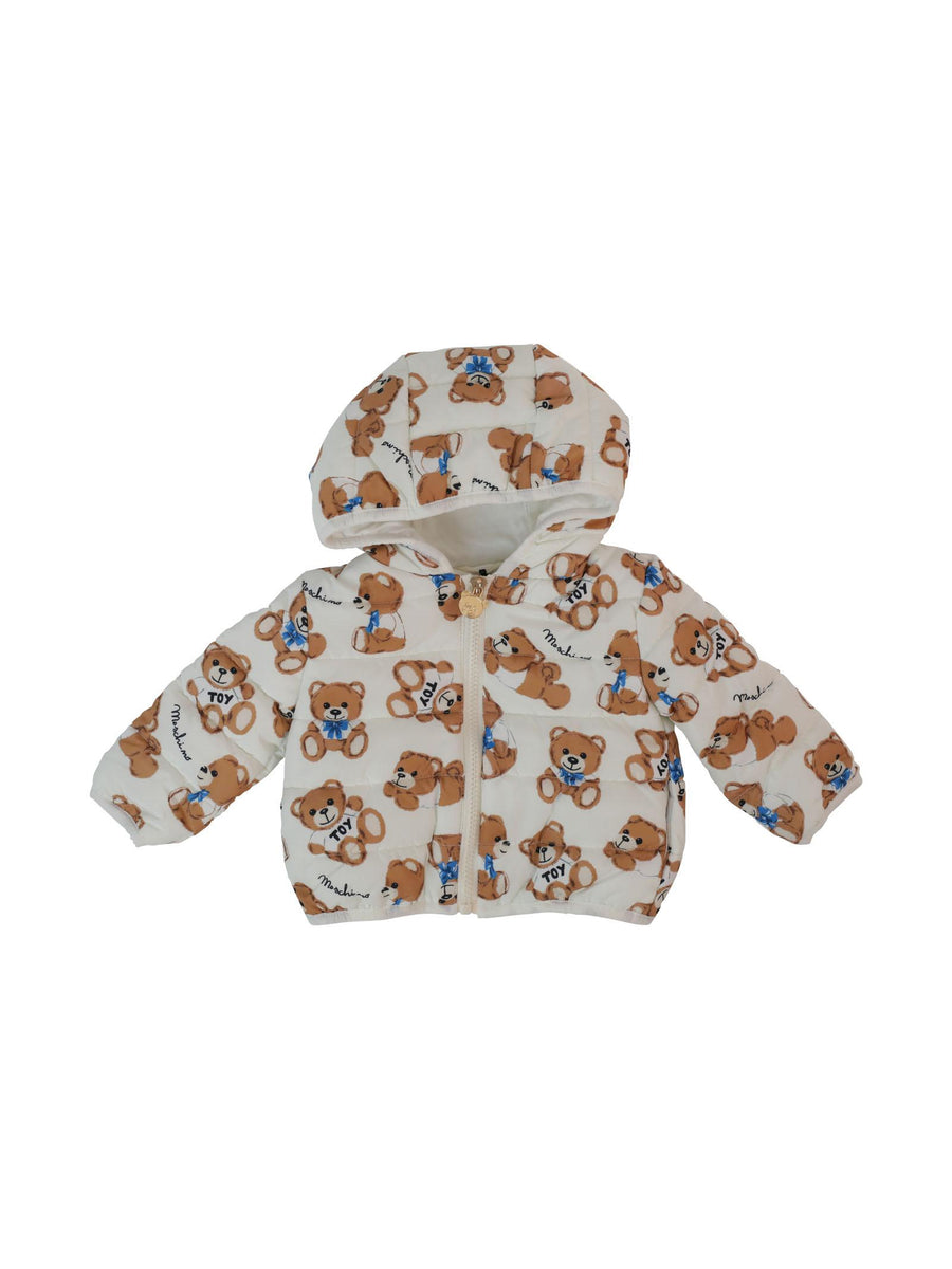 Giubbino trapuntato bianco con Teddy MUS025L3B64 82576 Moschino 