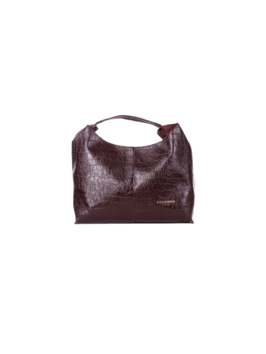 Borsa "Small Hobo Veronica" Ermanno Scervino testa di moro effetto coccodrillo 12402006 TESTA DI MORO Ermanno Scervino 
