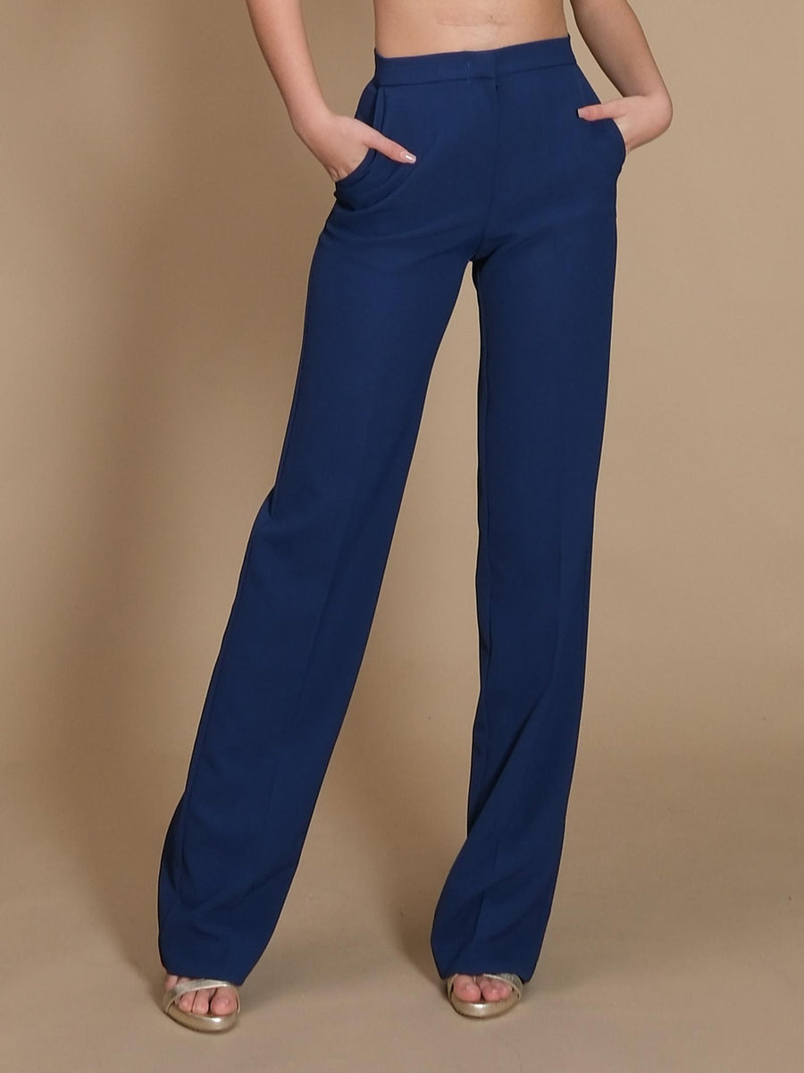 Pantalone Crepe Silence Limited a zampa blu navy SD2012BCREPE NAVY Silence Limited 