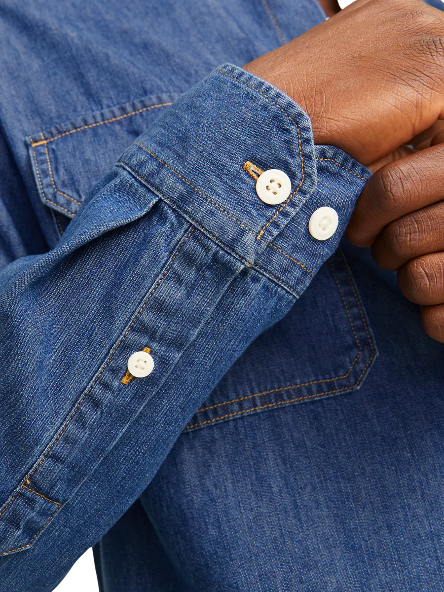 Camicia Jack & Jones blu in denim 12269262 Medium Blue Denim Jack & Jones 