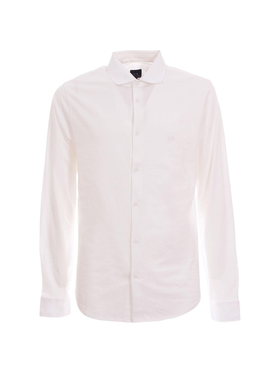 Camicia Armani Exchange bianca con logo ricamato sul petto XM000497AF10364 U0009 Armani Exchange 