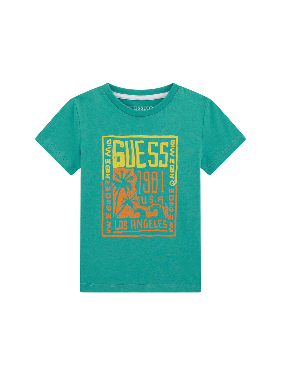 T-Shirt Guess verde con grafica "Guess 1981 Los Angeles" N5GI16K8HM4 G7KQ Guess 