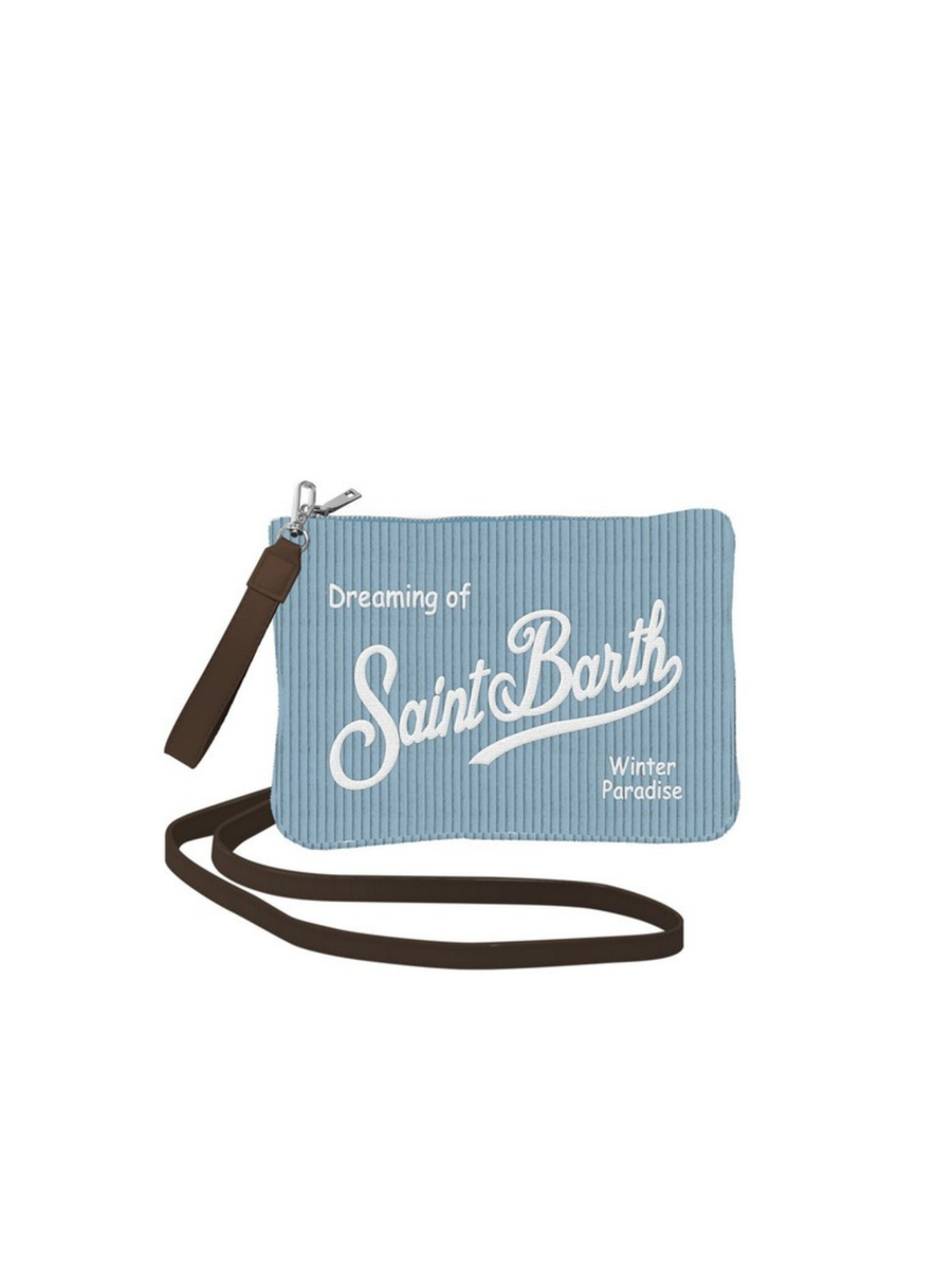 Pochette Parisienne "36 emb" Saint Barth azzurra a coste PAR0027 00299I MC2 SAINT BARTH 