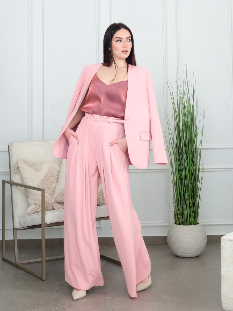 Pantalone ampio Imperial rosa con vita alta e cinturino P3ZQJGC ROSA Imperial 