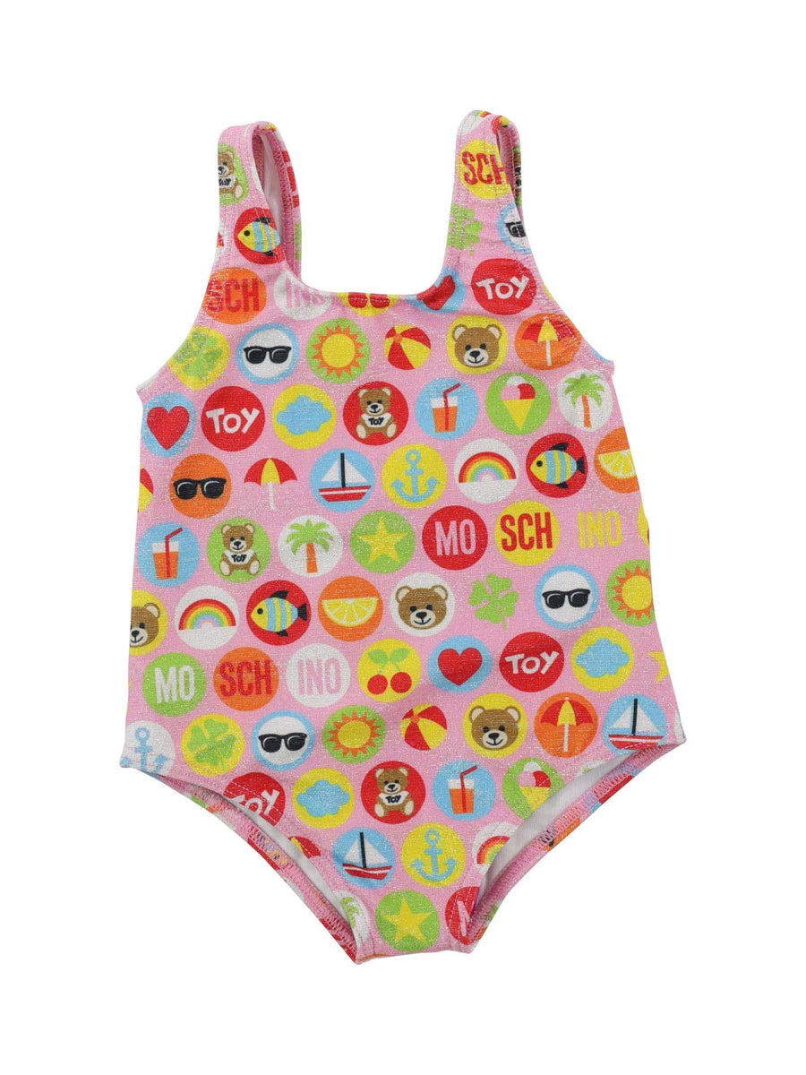 Costume intero rosa lurex MKL00A 86803 Moschino 