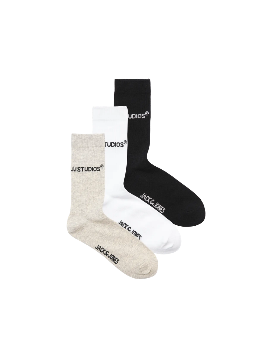 Set Calzini Jack & Jones multicolor con stampa "JJ Studios" 12280165 BLK/WHT/GREY Jack & Jones 