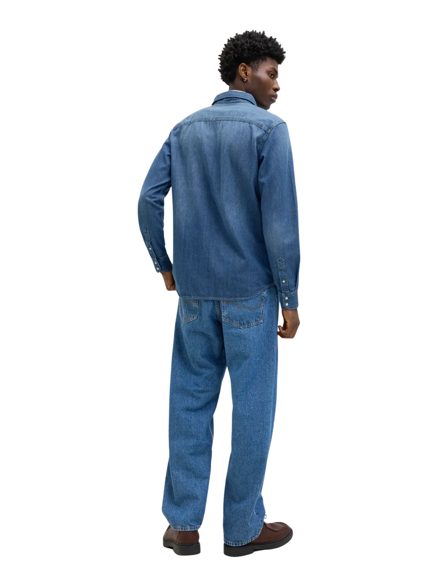 Camicia Jack & Jones blu in denim 12138115 Medium Blue Denim Jack & Jones 