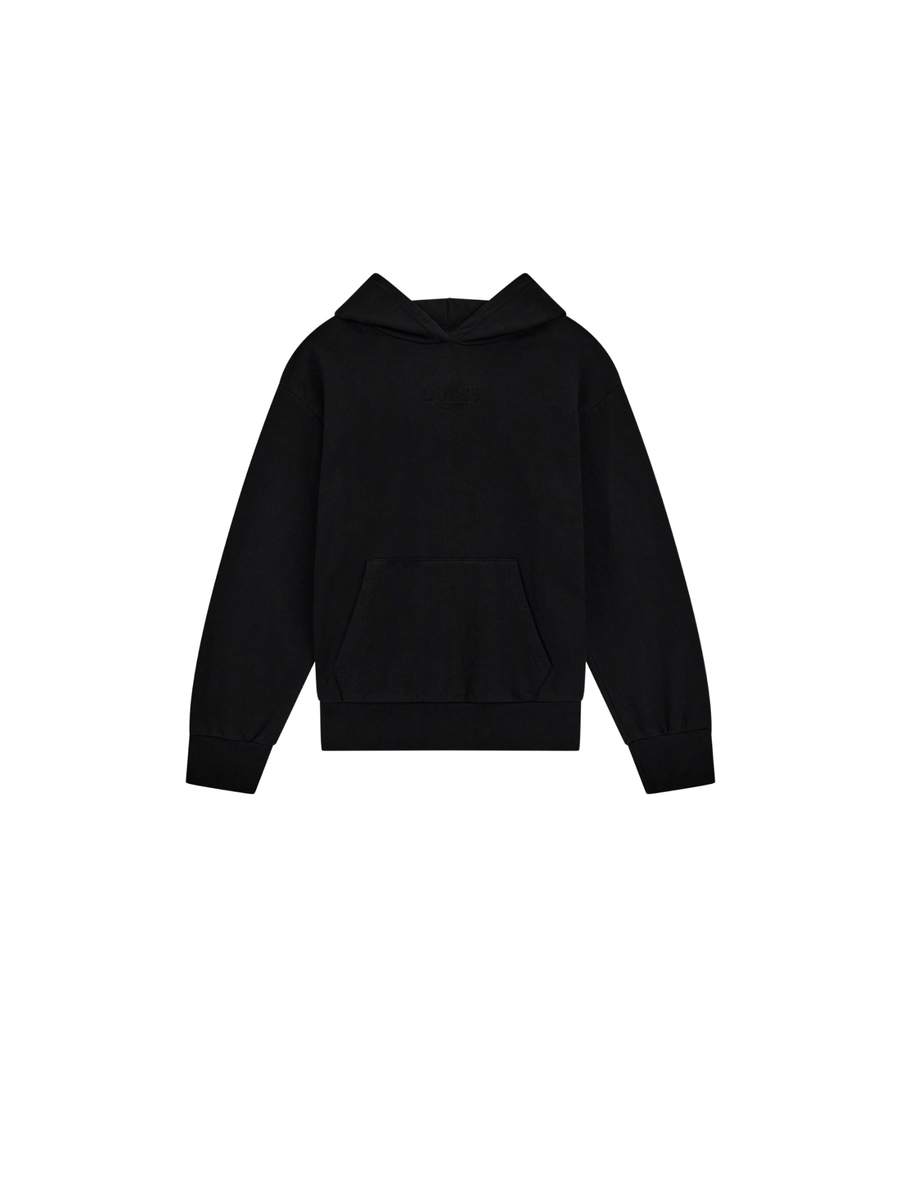 Felpa con cappuccio Guess nera con logo tono su tono J5YQ21KAV34 JBLK Guess 