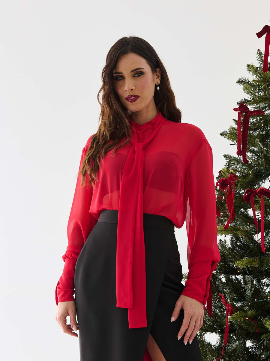 Camicia Silence Limited rossa con cravatta in coordinato SLCA012 RED Silence Limited 