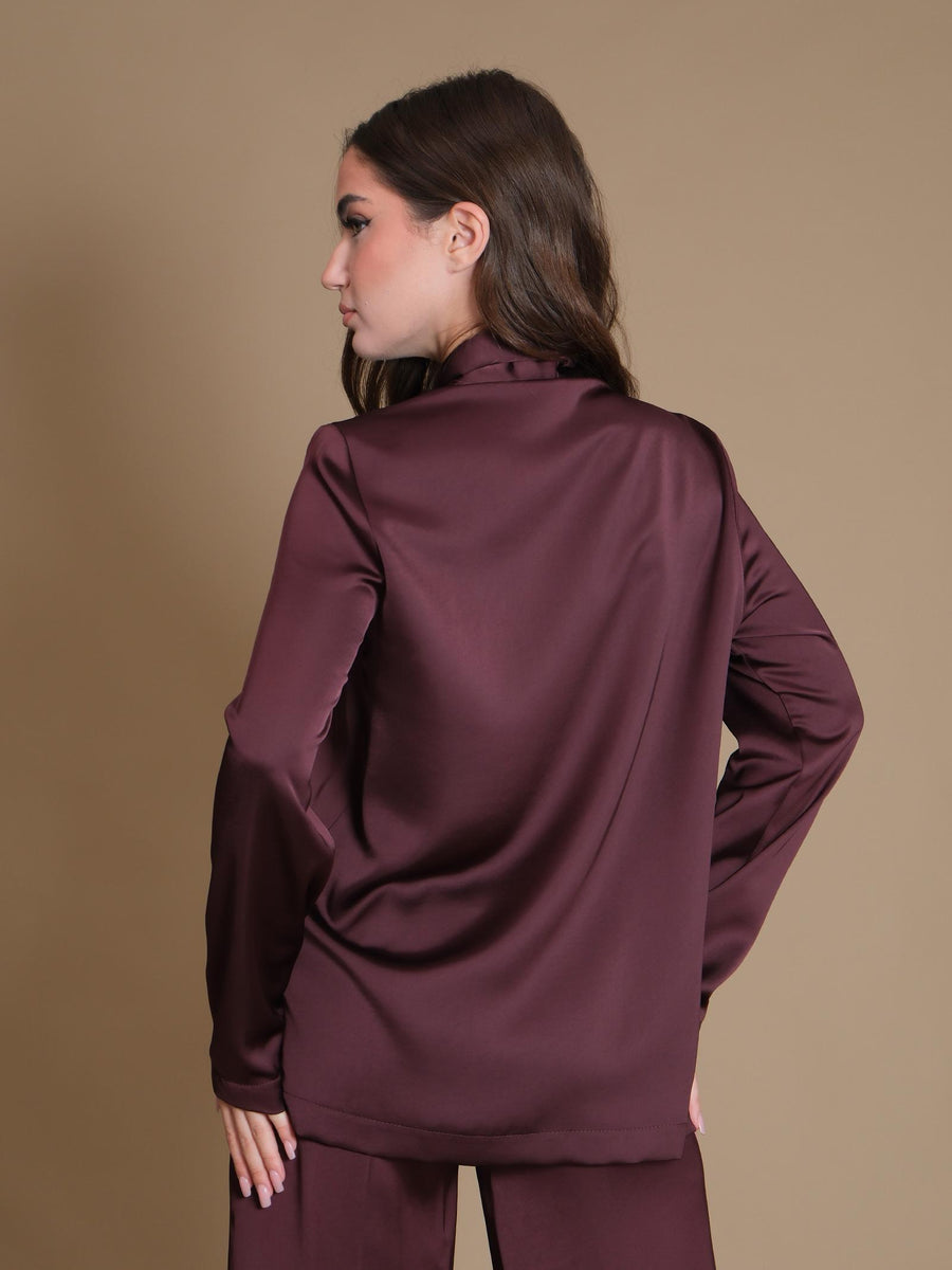 Blazer Imperial in raso viola con bottoncini JAP7IBA MELANZANA Imperial 