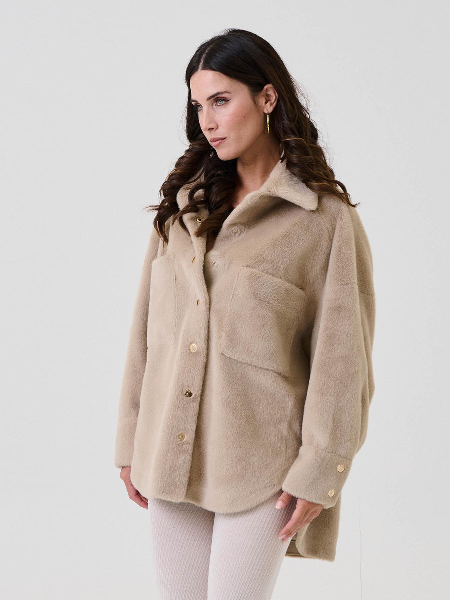 Ecopelliccia con tasconi Silence Limited beige GP2516067 BEIGE Silence Limited 