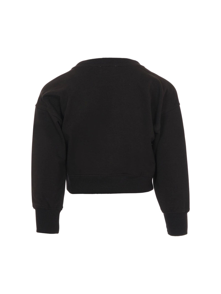 Felpa Moschino nera con teddy bear e fiocco frontale HDF06G 60100 Moschino 