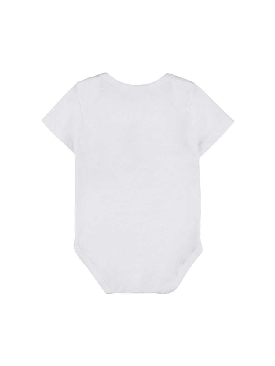 Body Nanan bianco con orsetto frontale con cappello e logo ricamato E25107 B Nanan 