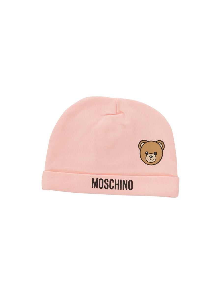 Cappello Moschino rosa con logo lettering e teddy MUX05L 50209 Moschino 