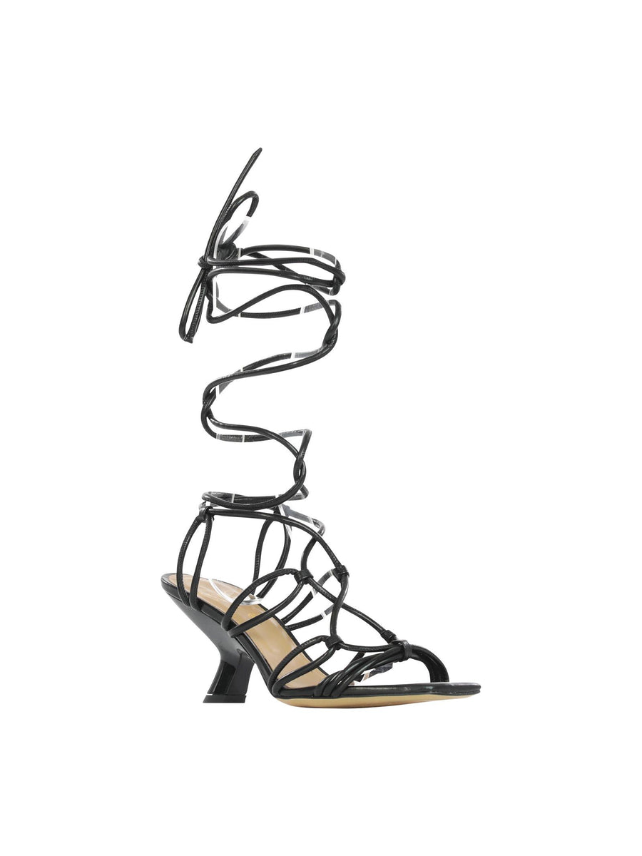 Sandali neri con lacci alla caviglia 131 NERO WO Milano 