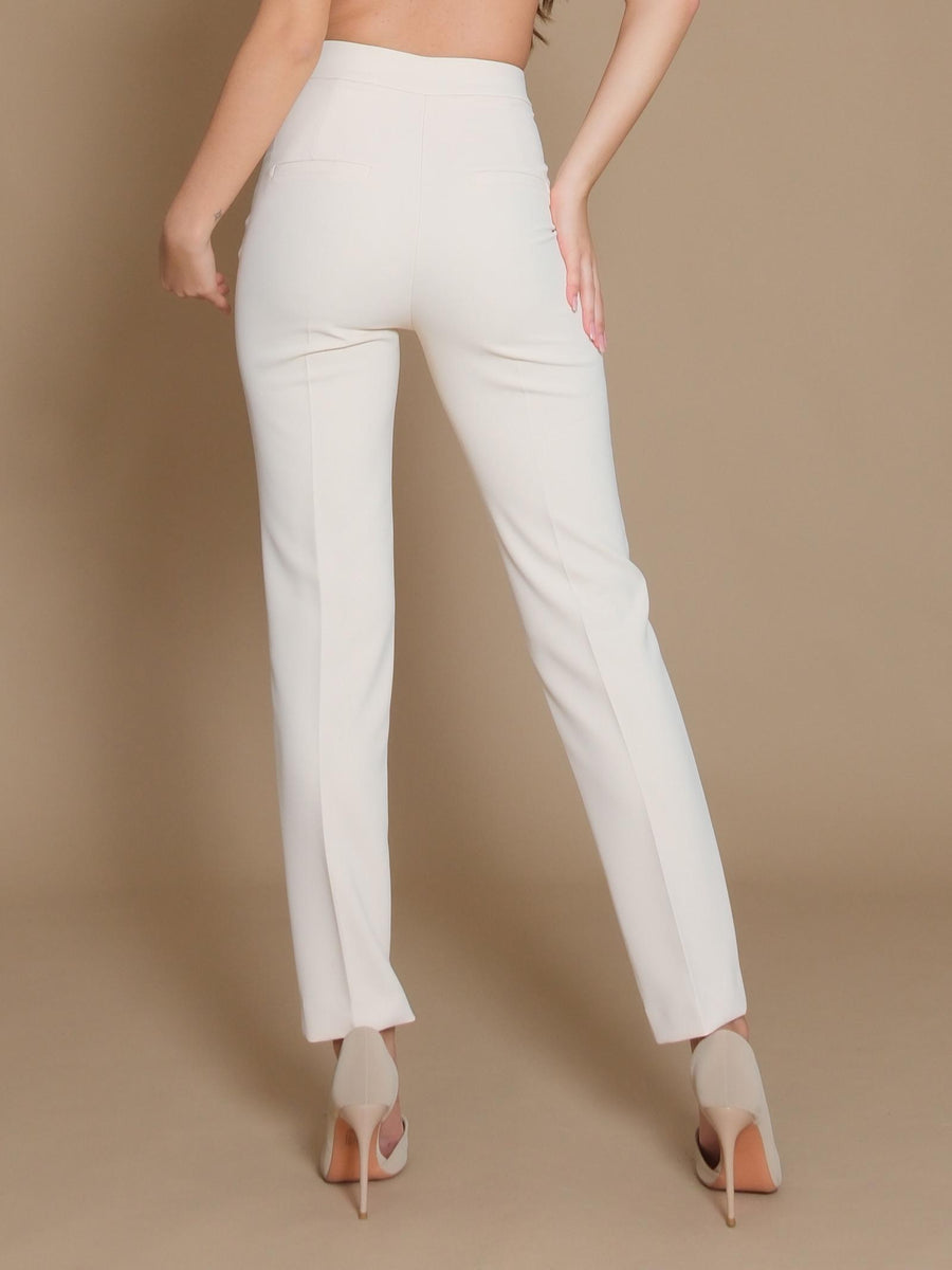 Pantalone Silence Limited slim basic bianco NP2002CREPE MILK Silence Limited 