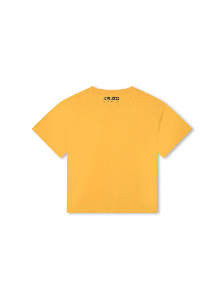 T-shirt arancio pastello con piccolo logo K25859 502 Kenzo 