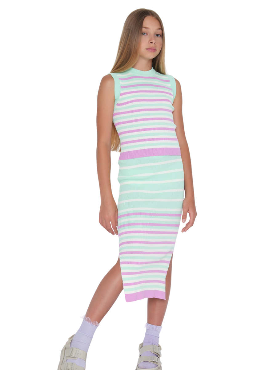 Top smanicato Tobetoo a righe multicolor 226YTFJS25 RIGA Tobetoo 