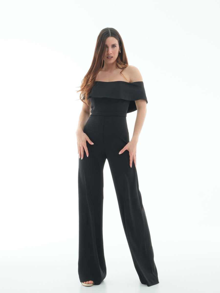 Jumpsuit Silence Limited nera con scollo a barca TUTF8 BLACK Silence Limited 