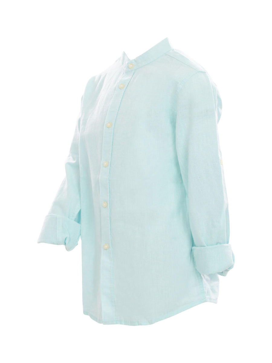 Camicia a manica lunga azzurra in misto lino e cotone CMD4106J CIELO Dan John 