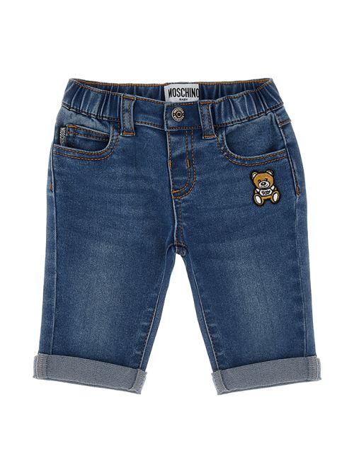 Jeans con logo teddy ricamato MUP059LXE43 40334 Moschino 