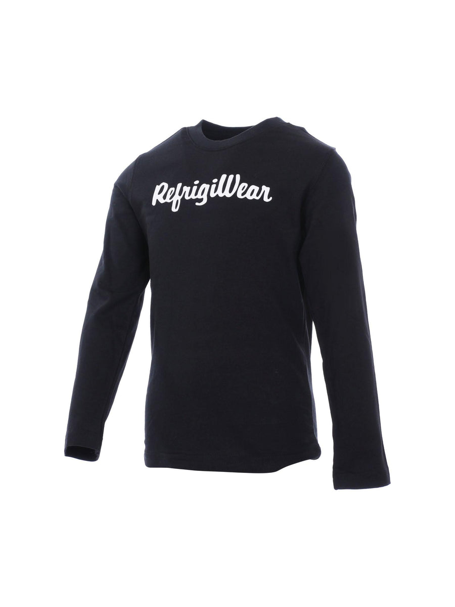 T-Shirt Refrigiwear maniche lunghe logo stampato frontale nero RW782 RE026 Refrigiwear 