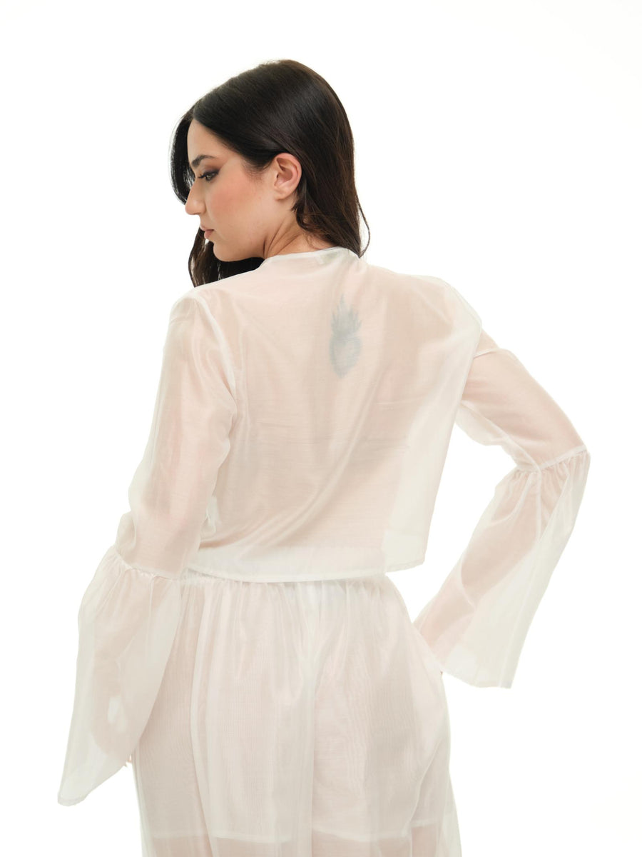 Camicia Armoire bianca cropped con nodo C951 BIANCO Armoire 
