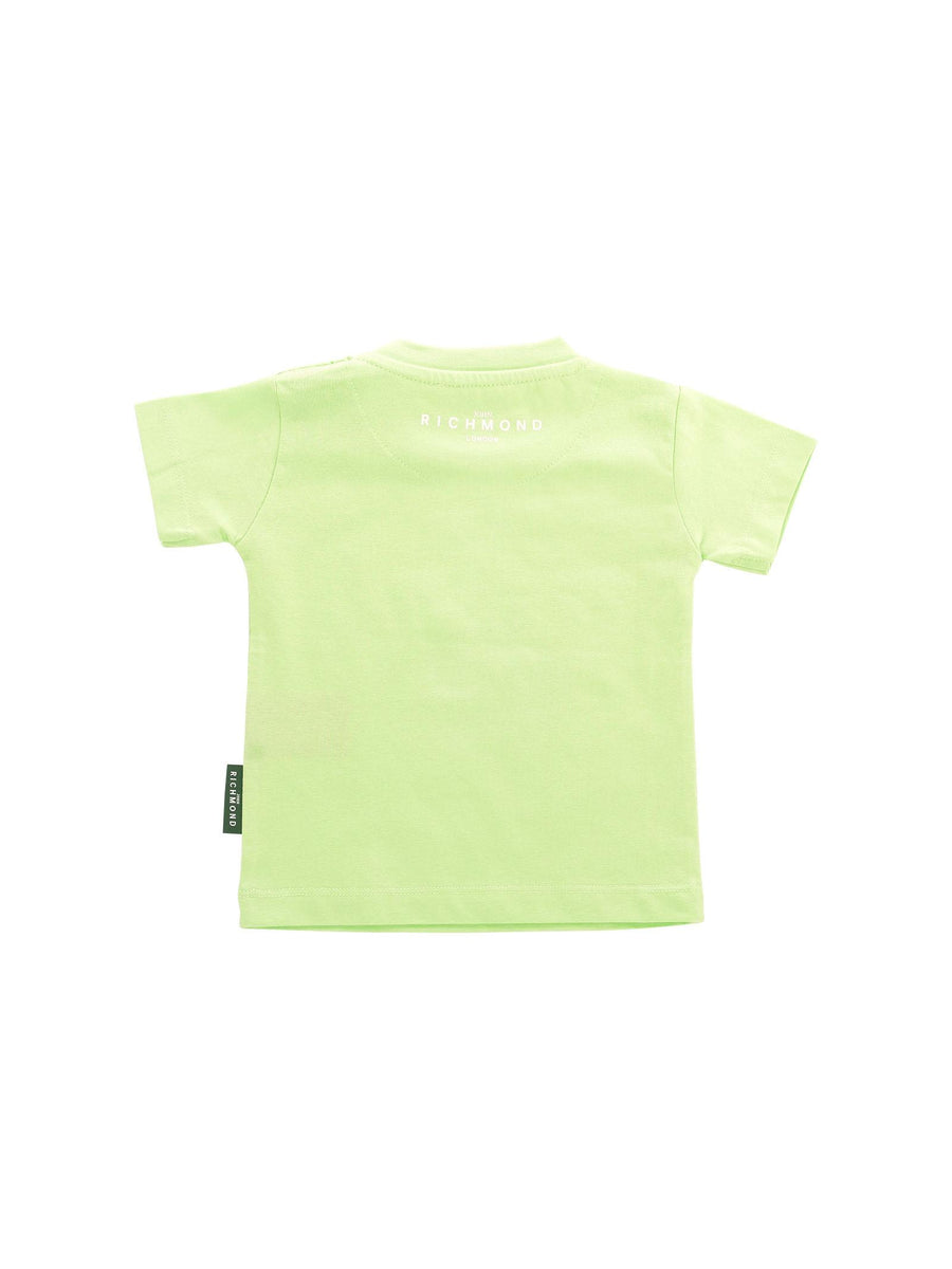 T-Shirt John Richmond verde con logo lettering bianco RIP25014TS TROPICAL John Richmond 