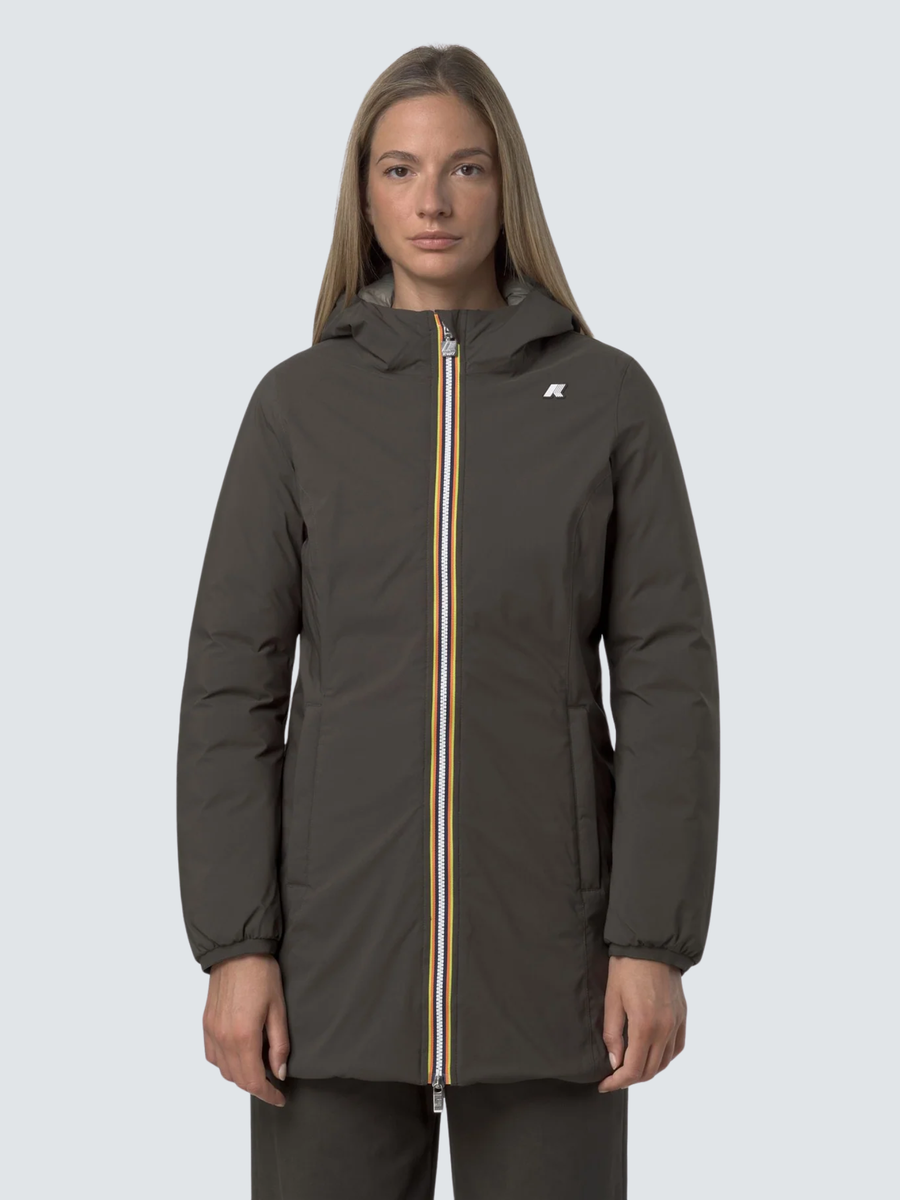 Giubbino "Denise St Thermo Reversible" K-Way verde oliva K8134CW B42 K-WAY 