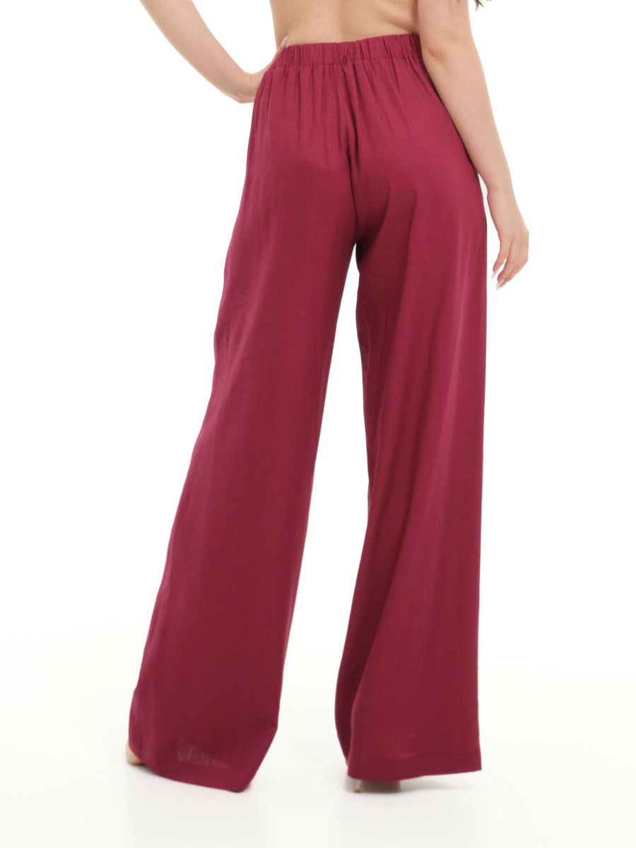 Pantaloni Armoire rosso ciliegia a palazzo P737 CILIEGIA Armoire 