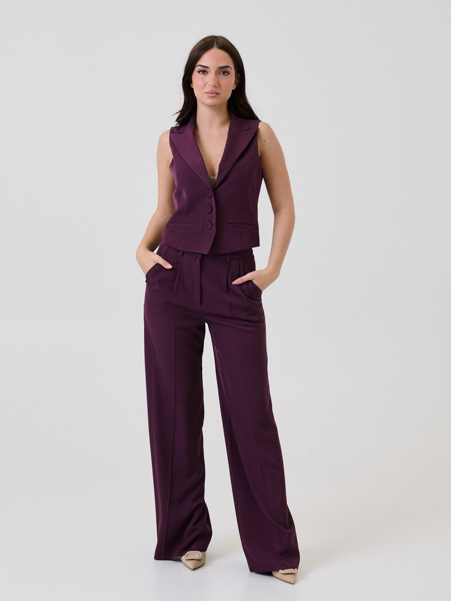 Pantalone ampio Armoire bordeaux con pinces 25694 BORDEAUX Armoire 